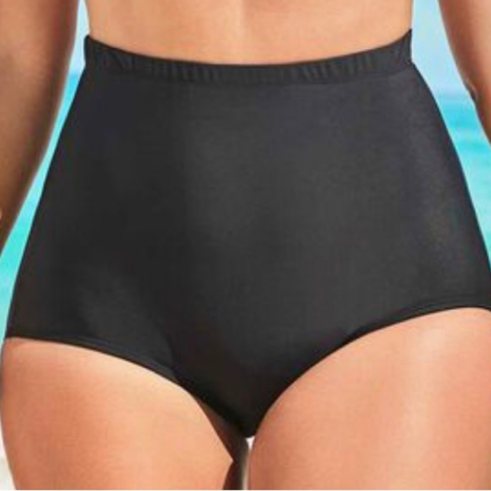 High waisted black bikini bottom
